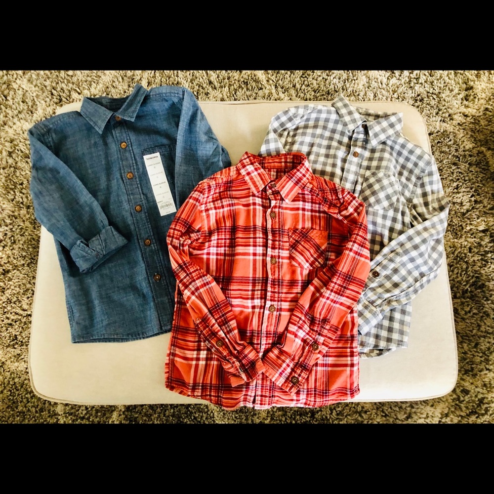 Sonoma Lot of 3 LS button down shirts, boy’s sz 6